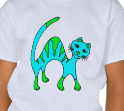Source: http://www.zazzle.com/turquoise_cat_t_shirt-235563491465718276